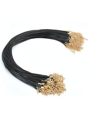Waxed Leather Necklace Cord, Braided Rope Jewelry, 2mm Bulk Chains for Pendants